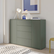 Alice Springs Wide Sideboard with 4 Drawers & 2 Doors with Push-to-Open in Sage Green – image 8