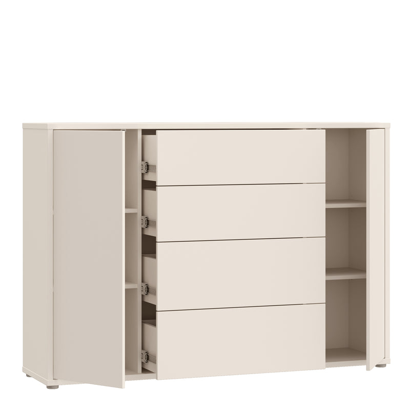 Alice Springs Wide Sideboard with 4 Drawers & 2 Doors with Push-to-Open in Sand – image 4