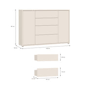 Alice Springs Wide Sideboard with 4 Drawers & 2 Doors with Push-to-Open in Sand – image 9