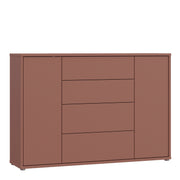 Alice Springs Wide Sideboard with 4 Drawers & 2 Doors with Push-to-Open in Terracotta – image 1