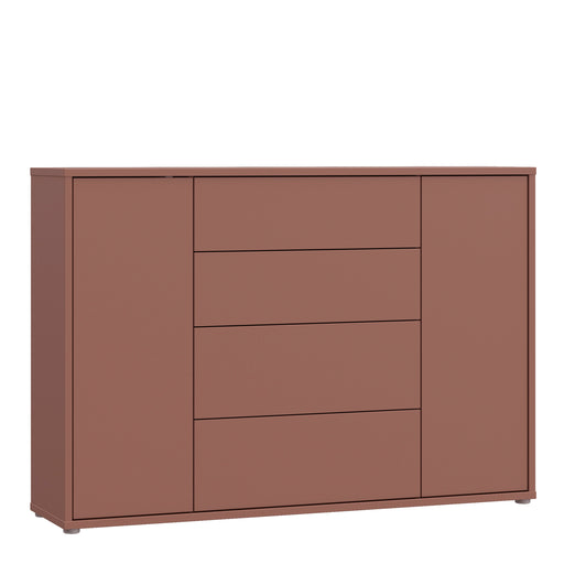 Alice Springs Wide Sideboard with 4 Drawers & 2 Doors with Push-to-Open in Terracotta – image 1