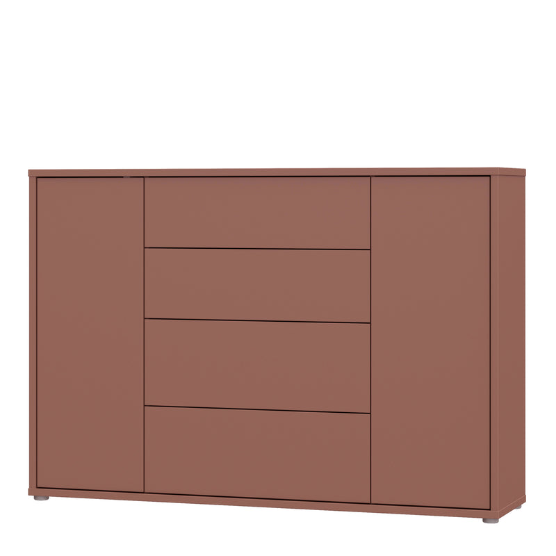 Alice Springs Wide Sideboard with 4 Drawers & 2 Doors with Push-to-Open in Terracotta – image 3