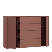 Alice Springs Wide Sideboard with 4 Drawers & 2 Doors with Push-to-Open in Terracotta – image 4