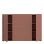 Alice Springs Wide Sideboard with 4 Drawers & 2 Doors with Push-to-Open in Terracotta – image 5