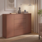 Alice Springs Wide Sideboard with 4 Drawers & 2 Doors with Push-to-Open in Terracotta – image 7