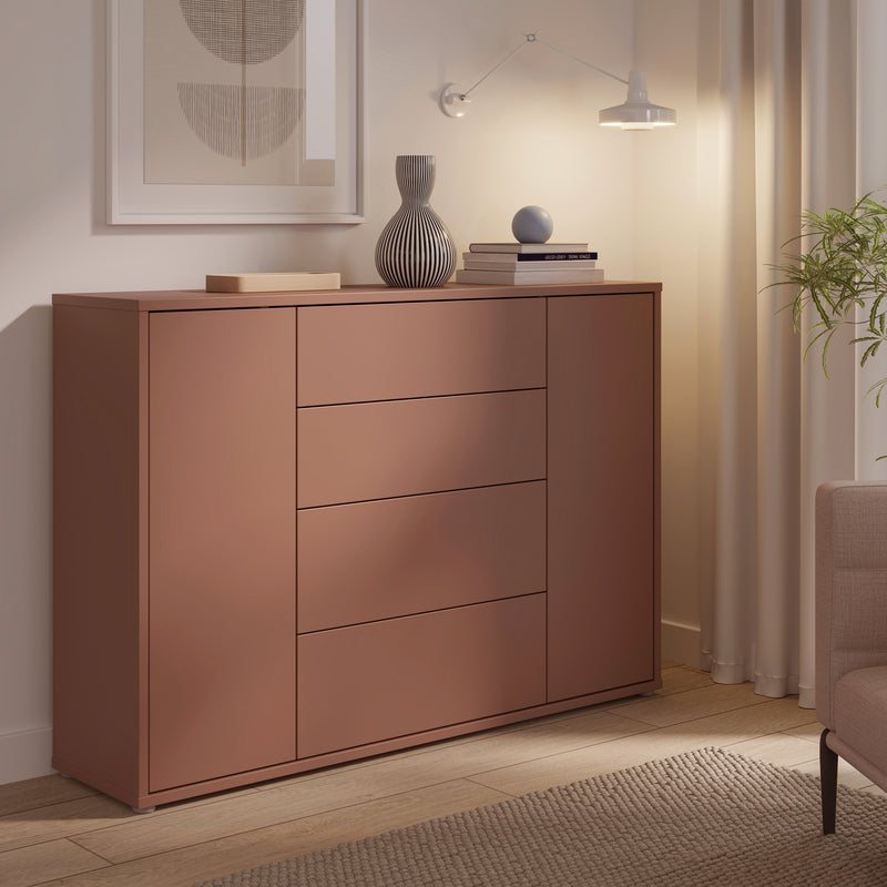 Alice Springs Wide Sideboard with 4 Drawers & 2 Doors with Push-to-Open in Terracotta – image 7