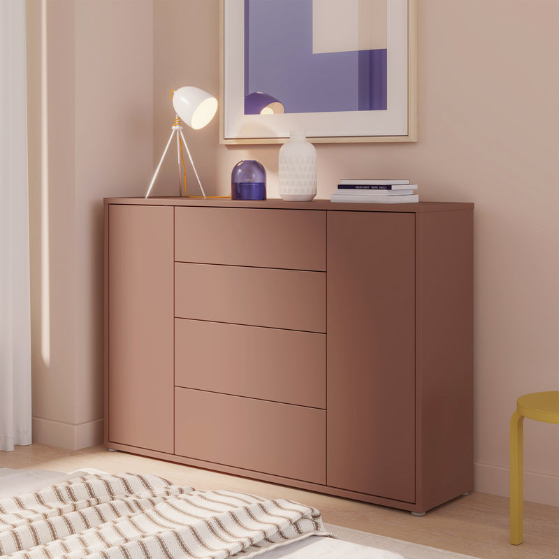 Alice Springs Wide Sideboard with 4 Drawers & 2 Doors with Push-to-Open in Terracotta – image 8