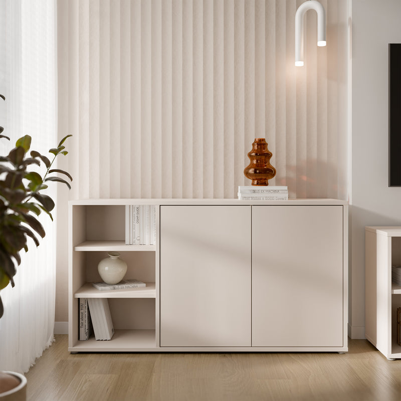 Alice Springs Sideboard with Open Shelving & Push-to-Open Doors in Sand – image 6