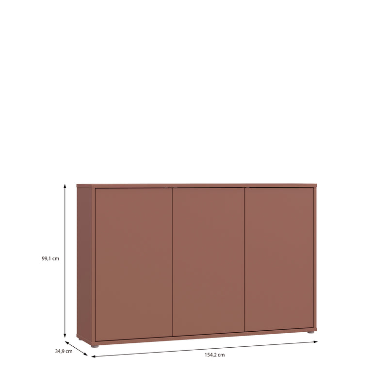 Alice Springs 3 Door Sideboard with Push-to-Open Doors in Terracotta – image 7
