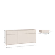 Alice Springs 3 Door 3 Drawer Sideboard with Push-to-Open Drawers in Sand – image 7