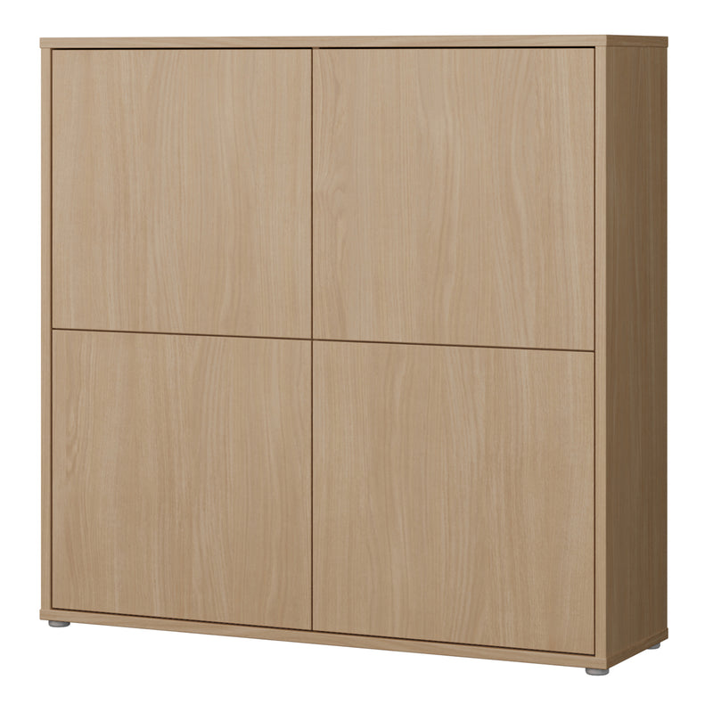 Alice Springs 4 Door Large Storage Cabinet with Push-to-Open Doors in Elegancia Oak – image 3