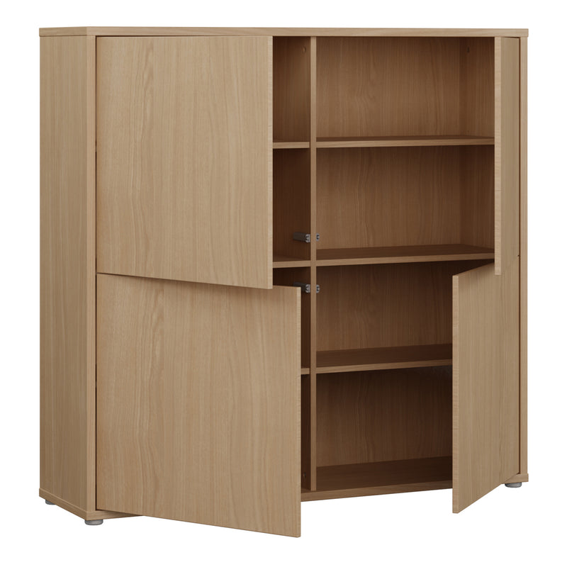Alice Springs 4 Door Large Storage Cabinet with Push-to-Open Doors in Elegancia Oak – image 4