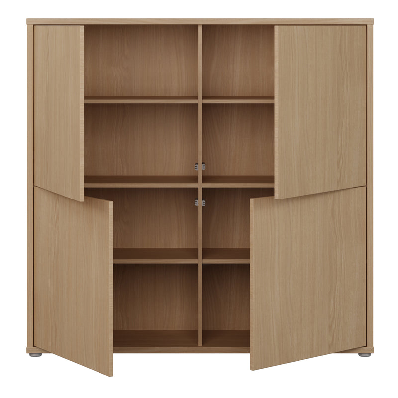 Alice Springs 4 Door Large Storage Cabinet with Push-to-Open Doors in Elegancia Oak – image 5