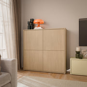 Alice Springs 4 Door Large Storage Cabinet with Push-to-Open Doors in Elegancia Oak – image 6