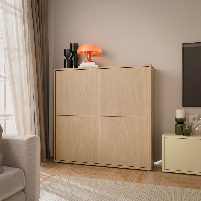 Alice Springs 4 Door Large Storage Cabinet with Push-to-Open Doors in Elegancia Oak – image 6