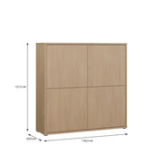 Alice Springs 4 Door Large Storage Cabinet with Push-to-Open Doors in Elegancia Oak – image 7