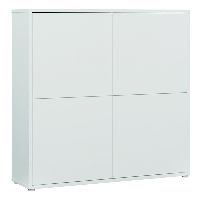 Alice Springs 4 Door Large Storage Cabinet with Push-to-Open Doors in Light Grey – image 1