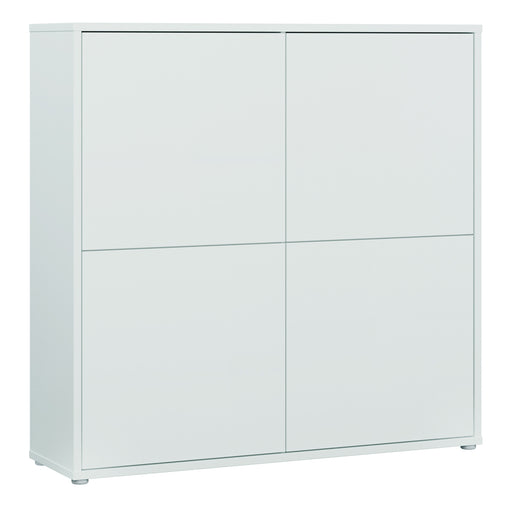 Alice Springs 4 Door Large Storage Cabinet with Push-to-Open Doors in Light Grey – image 1