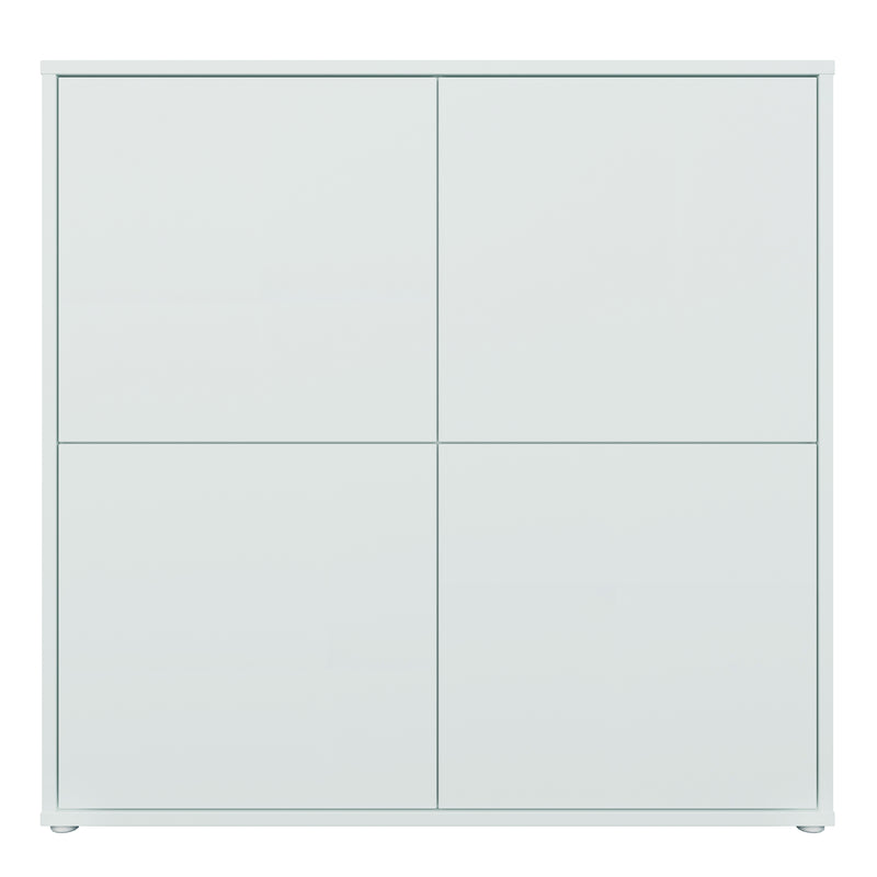 Alice Springs 4 Door Large Storage Cabinet with Push-to-Open Doors in Light Grey – image 2