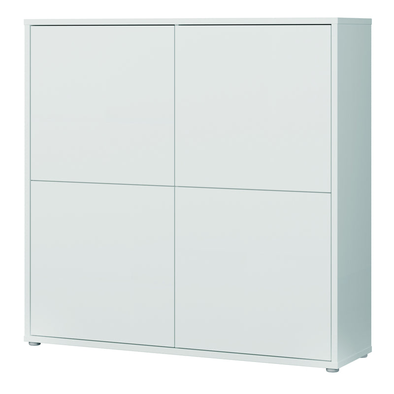 Alice Springs 4 Door Large Storage Cabinet with Push-to-Open Doors in Light Grey – image 3