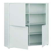 Alice Springs 4 Door Large Storage Cabinet with Push-to-Open Doors in Light Grey – image 4