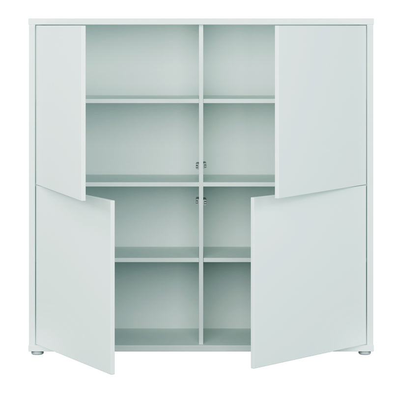 Alice Springs 4 Door Large Storage Cabinet with Push-to-Open Doors in Light Grey – image 5