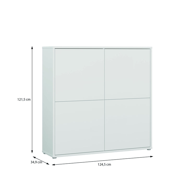 Alice Springs 4 Door Large Storage Cabinet with Push-to-Open Doors in Light Grey – image 7