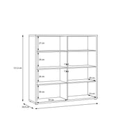 Alice Springs 4 Door Large Storage Cabinet with Push-to-Open Doors in Light Grey – image 8