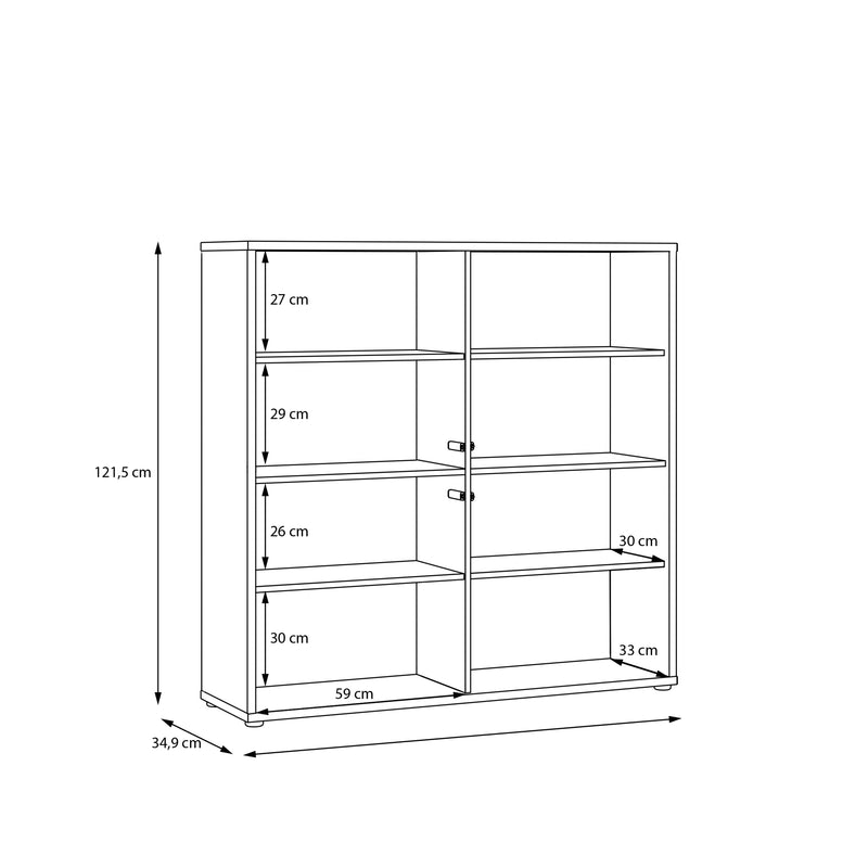 Alice Springs 4 Door Large Storage Cabinet with Push-to-Open Doors in Light Grey – image 8