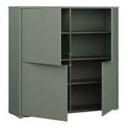 Alice Springs 4 Door Large Storage Cabinet with Push-to-Open Doors in Sage Green – image 4