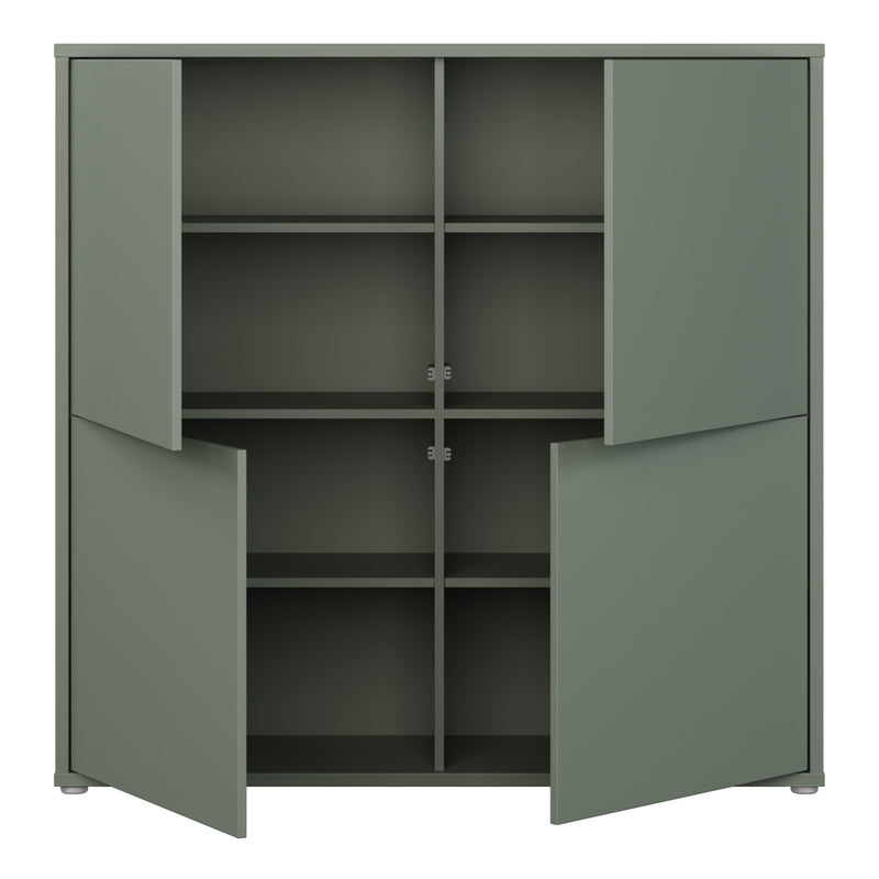 Alice Springs 4 Door Large Storage Cabinet with Push-to-Open Doors in Sage Green – image 5