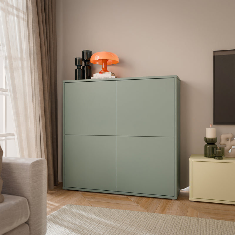 Alice Springs 4 Door Large Storage Cabinet with Push-to-Open Doors in Sage Green – image 6