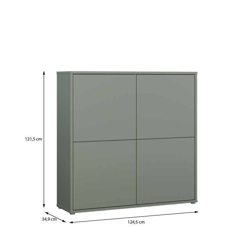 Alice Springs 4 Door Large Storage Cabinet with Push-to-Open Doors in Sage Green – image 7