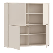 Alice Springs 4 Door Large Storage Cabinet with Push-to-Open Doors in Sand – image 4