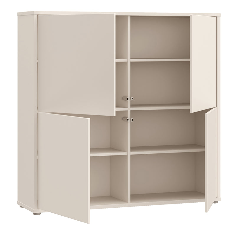 Alice Springs 4 Door Large Storage Cabinet with Push-to-Open Doors in Sand – image 4