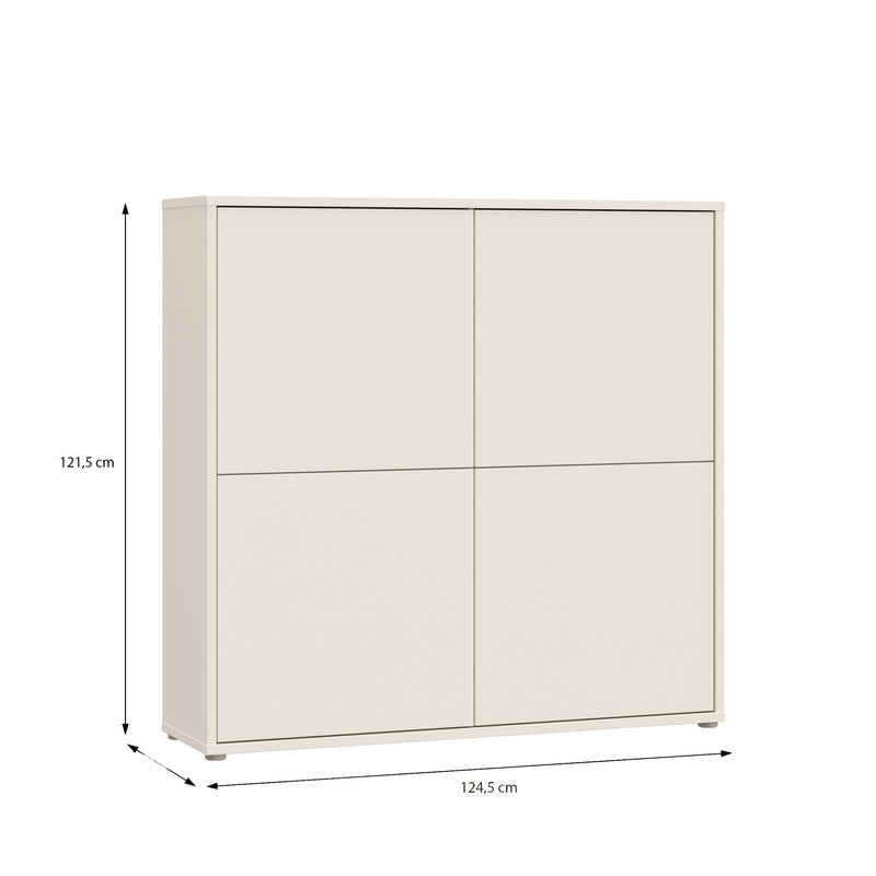 Alice Springs 4 Door Large Storage Cabinet with Push-to-Open Doors in Sand – image 7