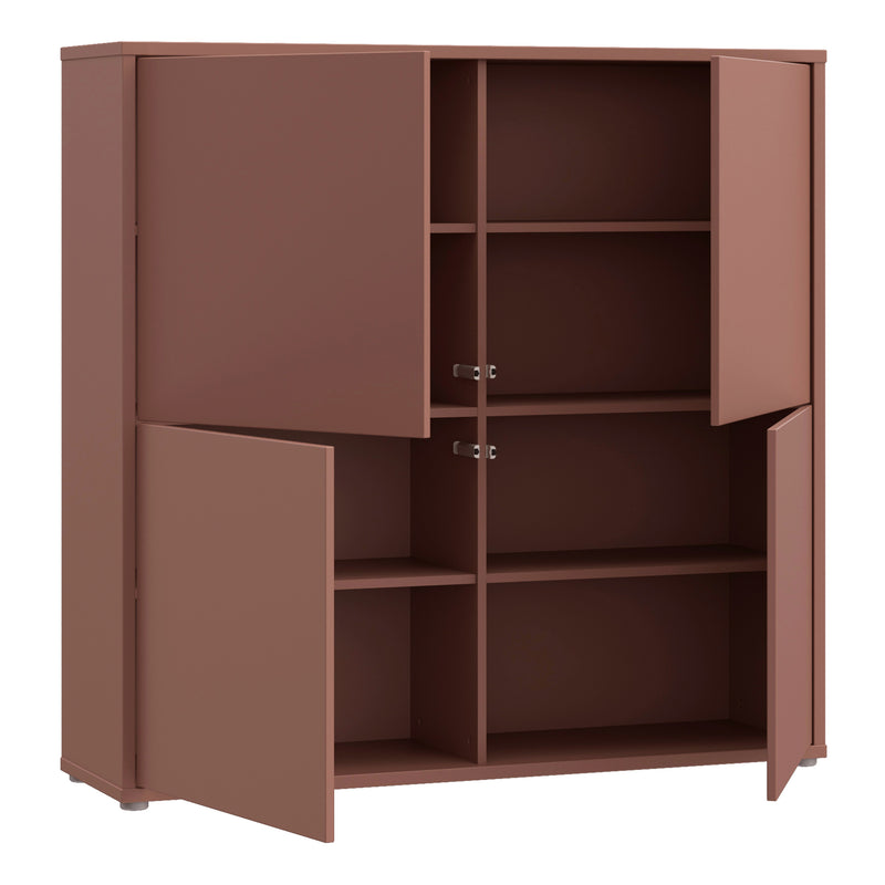Alice Springs 4 Door Large Storage Cabinet with Push-to-Open Doors in Terracotta – image 4