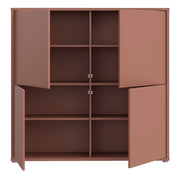 Alice Springs 4 Door Large Storage Cabinet with Push-to-Open Doors in Terracotta – image 5