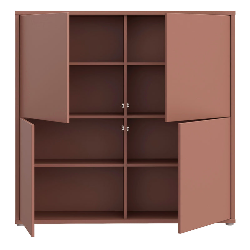 Alice Springs 4 Door Large Storage Cabinet with Push-to-Open Doors in Terracotta – image 5