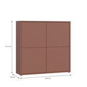 Alice Springs 4 Door Large Storage Cabinet with Push-to-Open Doors in Terracotta – image 7