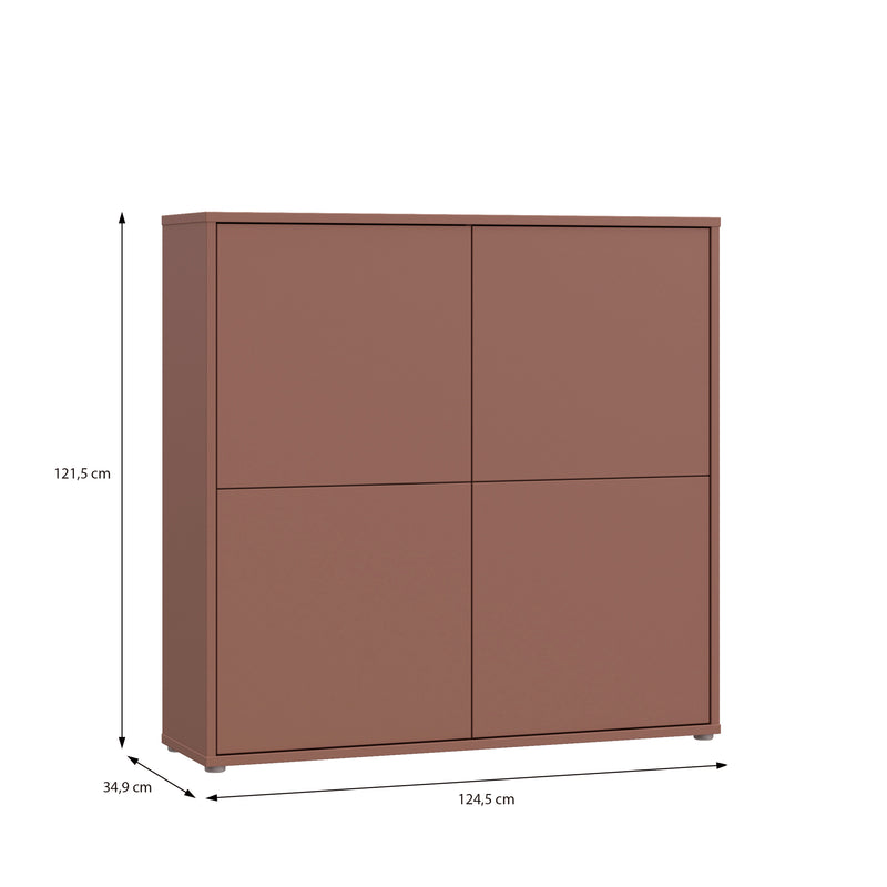 Alice Springs 4 Door Large Storage Cabinet with Push-to-Open Doors in Terracotta – image 7