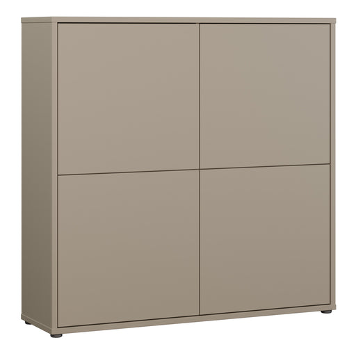 Alice Springs 4 Door Large Storage Cabinet with Push-to-Open Doors in Taupe – image 1