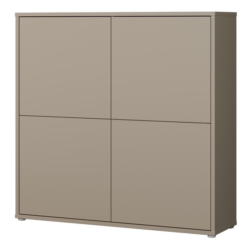 Alice Springs 4 Door Large Storage Cabinet with Push-to-Open Doors in Taupe – image 3