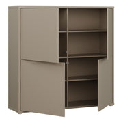 Alice Springs 4 Door Large Storage Cabinet with Push-to-Open Doors in Taupe – image 4