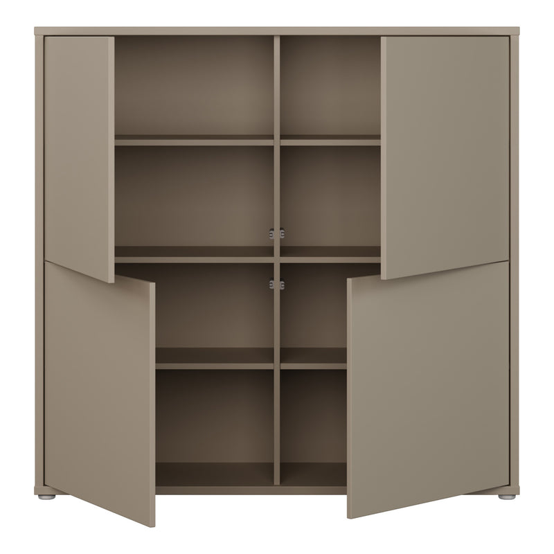 Alice Springs 4 Door Large Storage Cabinet with Push-to-Open Doors in Taupe – image 5