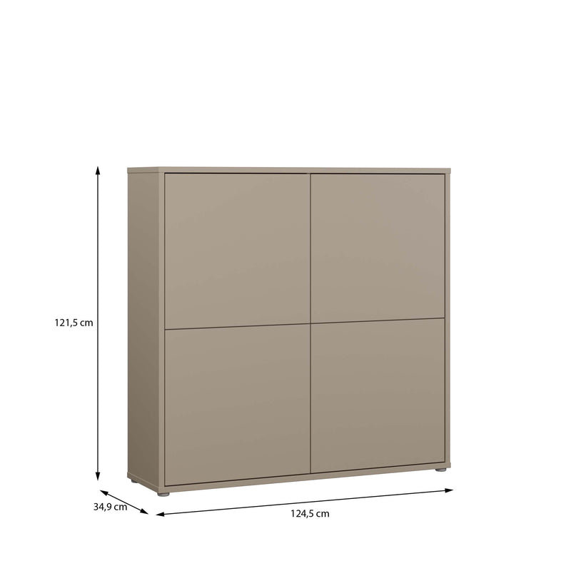 Alice Springs 4 Door Large Storage Cabinet with Push-to-Open Doors in Taupe – image 7