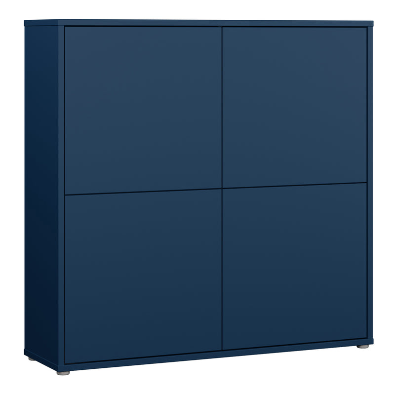 Alice Springs 4 Door Large Storage Cabinet with Push-to-Open Doors in Night Blue – image 1
