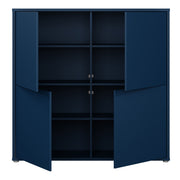 Alice Springs 4 Door Large Storage Cabinet with Push-to-Open Doors in Night Blue – image 5