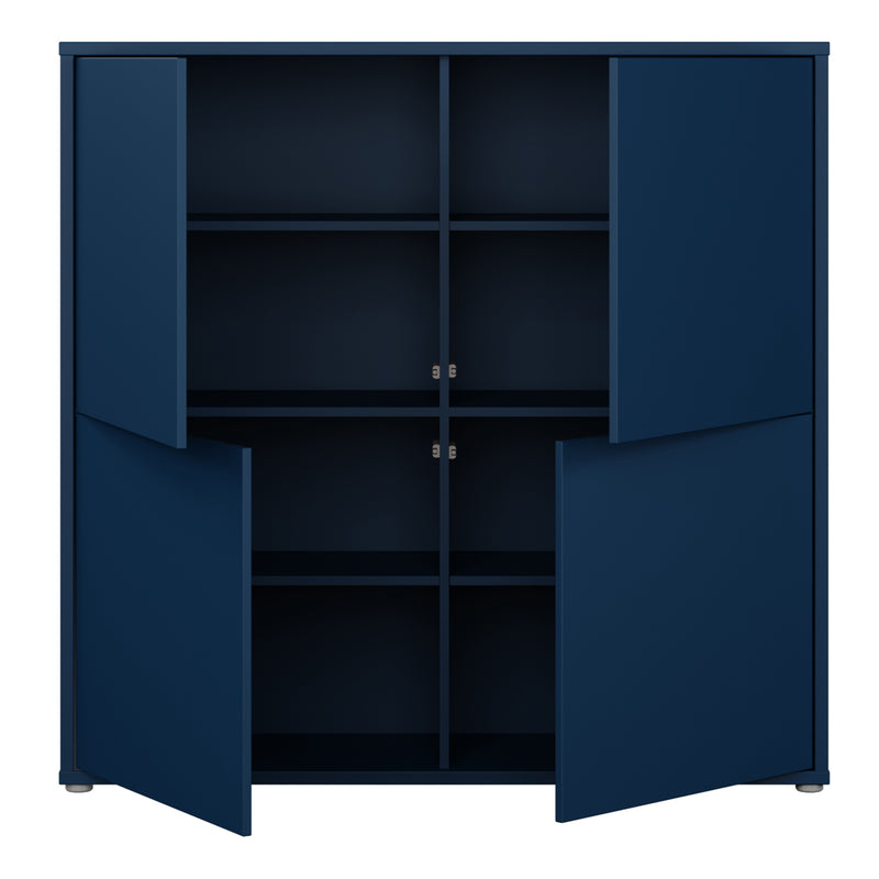 Alice Springs 4 Door Large Storage Cabinet with Push-to-Open Doors in Night Blue – image 5