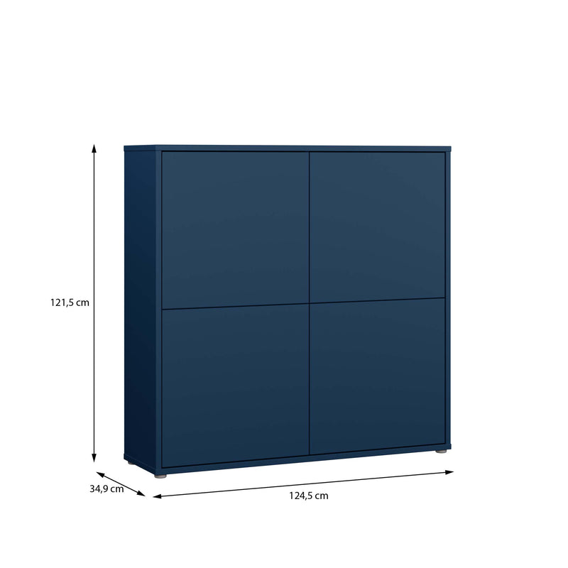 Alice Springs 4 Door Large Storage Cabinet with Push-to-Open Doors in Night Blue – image 7